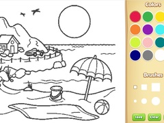 Játék Beach Coloring Book For Kids