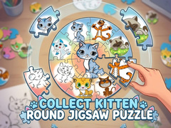 Játék Round jigsaw Puzzle - Collect Kitten